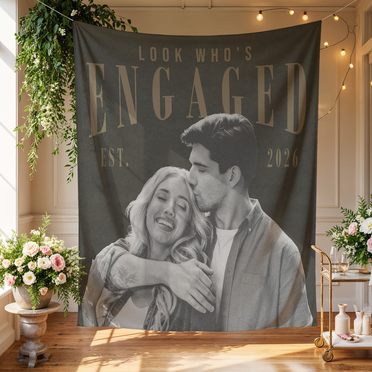 Engaged Photo Tapestry